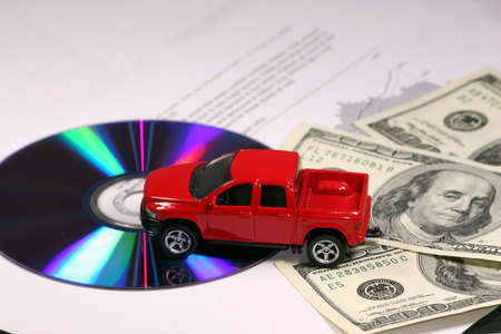 car, cash, dvdの写真素材
