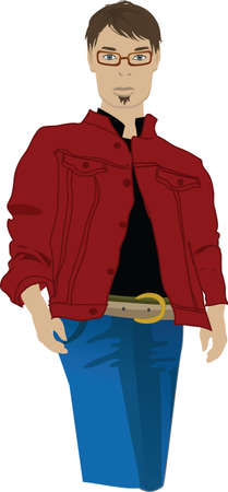 jeans modelのイラスト素材