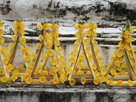 candle flower at lampang pagodaの写真素材