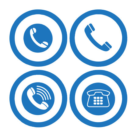 Telephone Icons Set. Flat Design Circle Icons. Vectorのイラスト素材