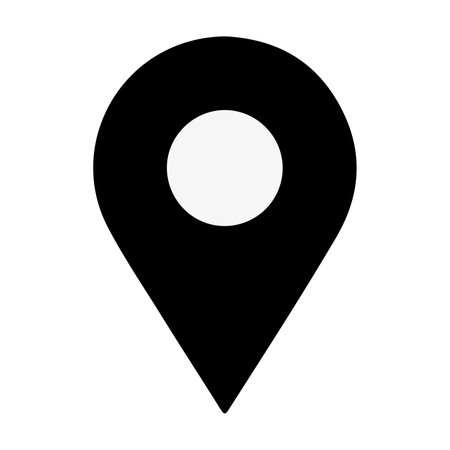 Location Icon Vector. Flat black symbol. Pictogram is isolated on a white background. Designed for web and software interfaces.のイラスト素材