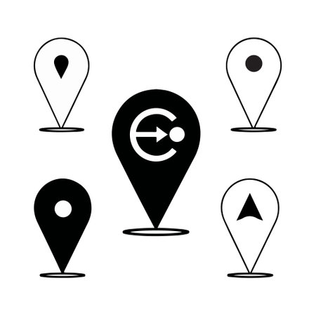 Map pointer icon. Location symbol. Map markers. Vector illustration.のイラスト素材