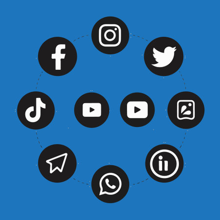 social media icons design, vector illustration eps10 graphic  backgroundのイラスト素材