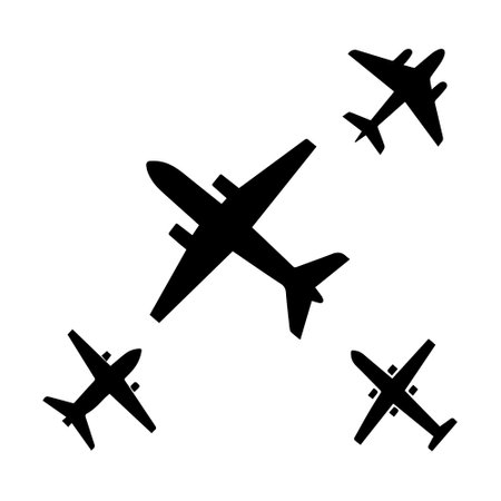 Airplane icon on white background. Flat style. Vector illustration.のイラスト素材