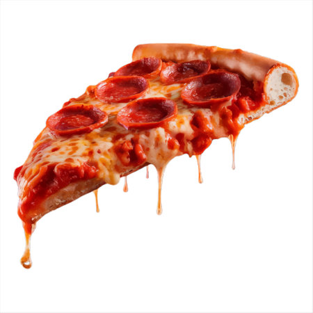 Pizza slice isolated on white background. Clipping path included.のイラスト素材