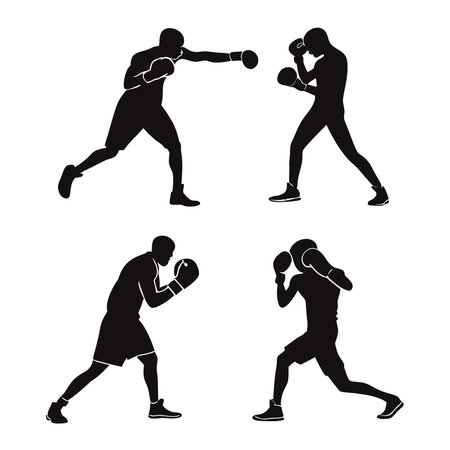 Boxing icons set. Simple illustration of boxing vector icons for webのイラスト素材