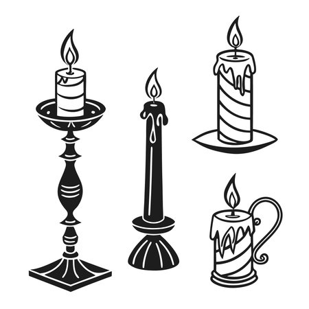 Candles icon set. Simple illustration of candles vector icons for webのイラスト素材