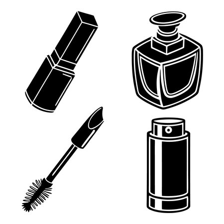 Cosmetics icons set. Simple illustration of 9 cosmetics icons for webのイラスト素材