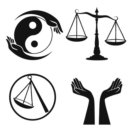 law and justice icons set. Simple illustration of 9 law and justice icons for webのイラスト素材