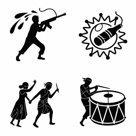 Indian people icons set. Simple illustration of 16 indian people icons for webのイラスト素材