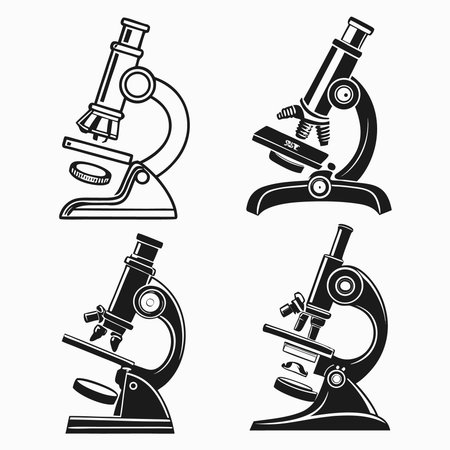 Microscope icon set. Simple illustration of microscope vector icons for webのイラスト素材