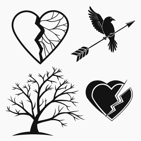 love design over white  background vector illustration graphic art in black and whiteのイラスト素材