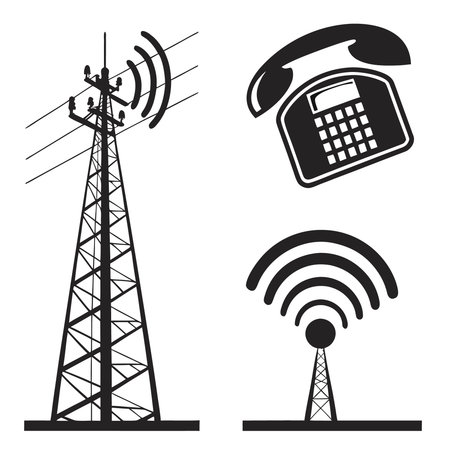 Telephone icon set on white background. Vector illustration. Eps 10.のイラスト素材