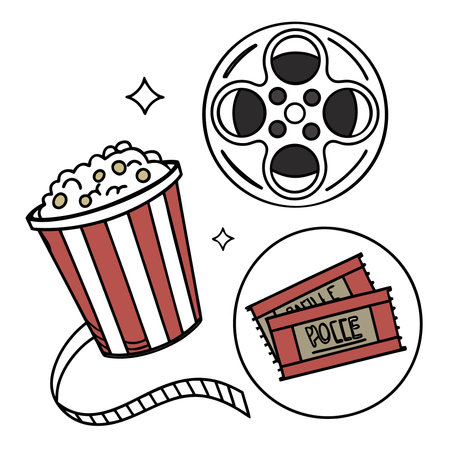 cinema icon set design, vector illustration eps10 graphicのイラスト素材