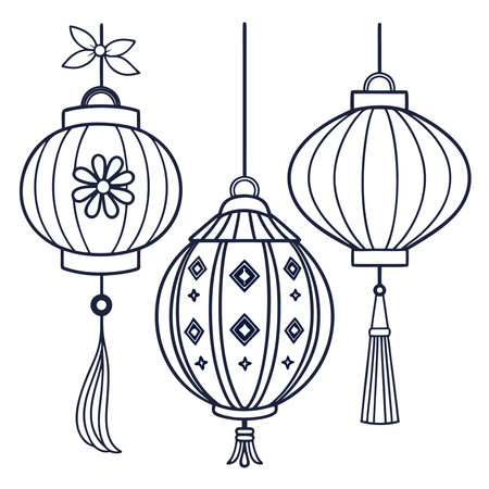chinese lanterns hanging icon vector illustration design vector illustration graphic designのイラスト素材