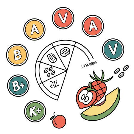 Vector illustration of a set of fruit and vegetables. Healthy lifestyle.のイラスト素材
