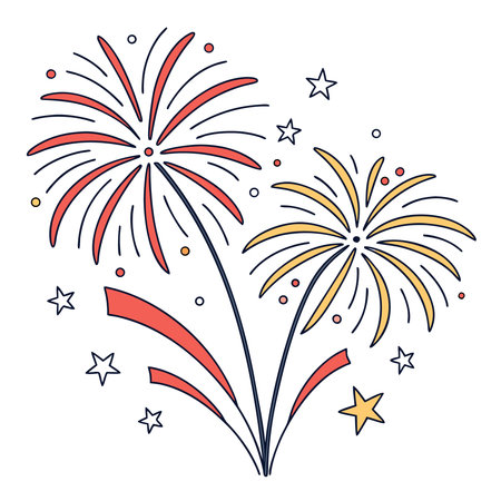 Fireworks celebration cartoon icon vector illustration graphic design vector illustration graphic designのイラスト素材