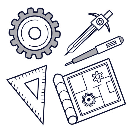 Engineering and construction tools graphic design, vector illustration eps10のイラスト素材