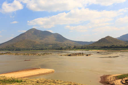 Mekong river on the border of Thailand and Laosの写真素材