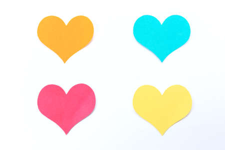 Heart made from paper isolate on backgroundの写真素材