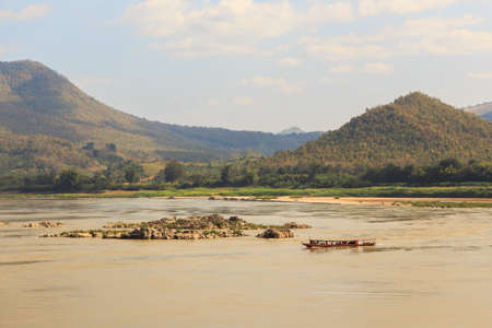 Mekong river on the border of Thailand and Laosの写真素材