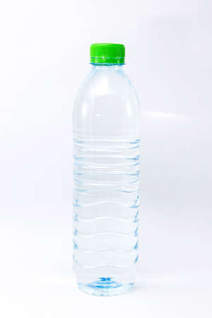 a plastic bottle of mineral water on white backgroundの写真素材