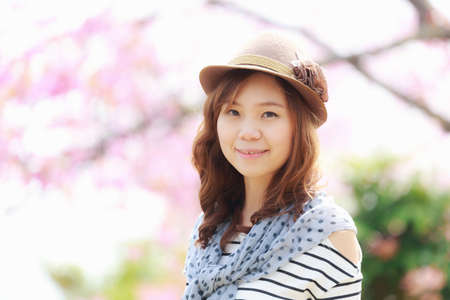 Asia woman  in park outdoor  の写真素材