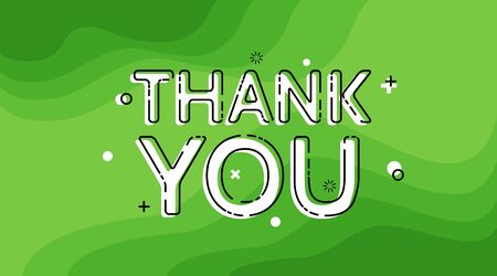 thank you. Vector Illustration. Green background. Layout for prints,flyers,banners,invitations,coversのイラスト素材