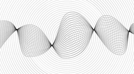 Black and white line pattern. soft background. Wave energy geometric design. Vector illustration.のイラスト素材