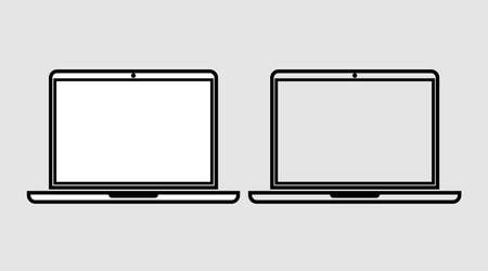 laptop icon. Notebook screen template. Computer . vector illustration isolated background.のイラスト素材