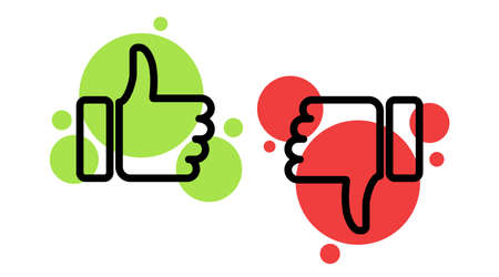 Set of thumb up icons, vector illustrationのイラスト素材