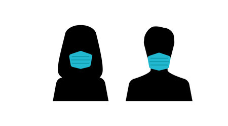 people mask icons user person avatar, profile, face, icon. head women vector illustration isolatedのイラスト素材