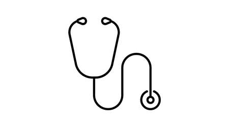 Stethoscope black Icon Medical Health Care Symbol Vector isolated illustrationのイラスト素材