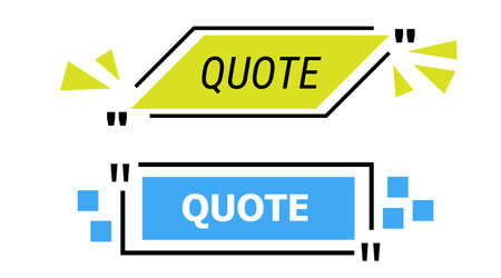 Banner block quote modern design elements. Creative quote and comment text frame template Flat concept vector illustrationのイラスト素材