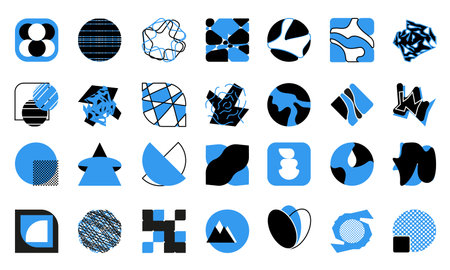 Design shapes pattern set geometric Abstract elements composition. Background
