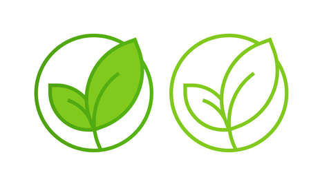 Leaf green nature icons eco logo, isolated. design vector illustrationのイラスト素材