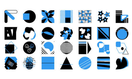 Design shapes pattern set geometric Abstract elements composition. Backgroundのイラスト素材