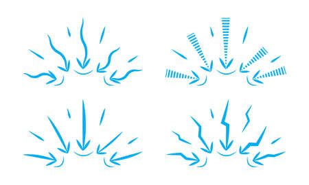 External pressure, psychological stress, concentration, deepening, point of maximum attention. Multiple arrows pointing center icon in line style. isolated . Vector illustrationのイラスト素材