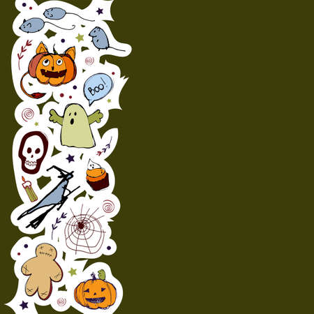 Vector handdrawn illustration. Halloween card, poster, banner invitation EPS 10のイラスト素材