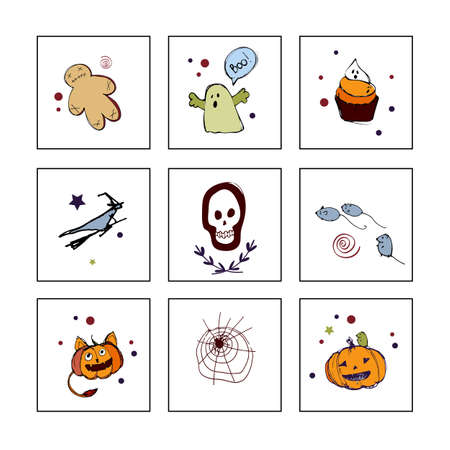 Vector handdrawn illustration. Halloween card, poster, banner invitation EPS 10のイラスト素材