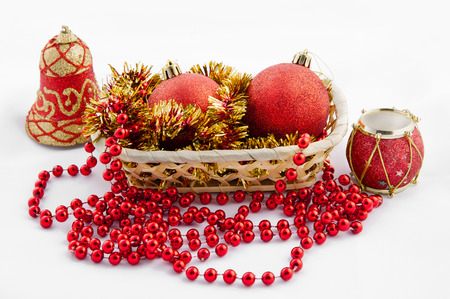 new year composition with christmas ballの写真素材