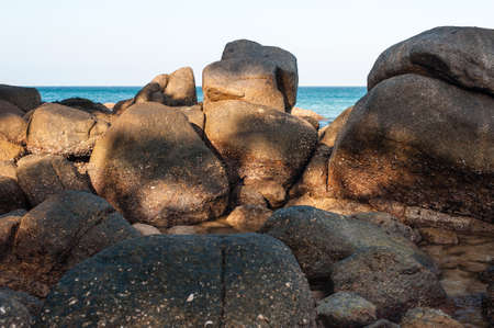 Beautiful seascape. Sea and rock. Nature composition.の写真素材