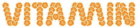 \"vitamin\" -  text of slices of citrus fruit on white background.の写真素材
