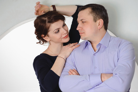 Portrait of a married couple in the Studioの写真素材