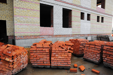 The process of construction of multi-apartment buildingの写真素材