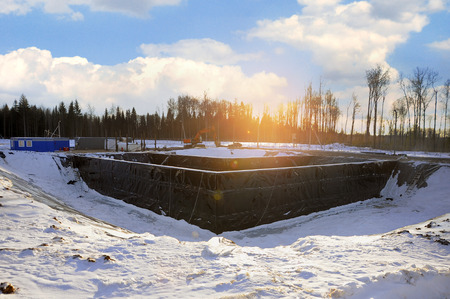 Construction of a new landfill for the storage of garbage and waste. Winter timeの写真素材