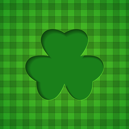 Happy Saint Patrick's day greeting card with shamrock. Green three leaf clover. Vector illustrationのイラスト素材