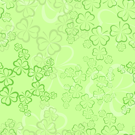 Seamless pattern with shamrock leaves. St. Patrick's day holiday symbol. Vector illustrationのイラスト素材