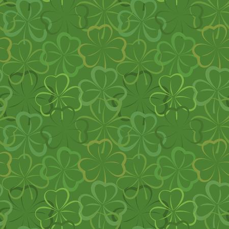 Seamless pattern with shamrock leaves. St. Patrick's day holiday symbol. Vector illustrationのイラスト素材