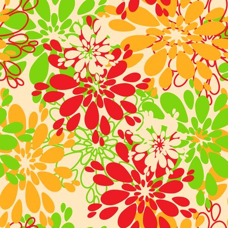 Seamless pattern. Colorful floral background. Summer colour. Vector illustrationのイラスト素材